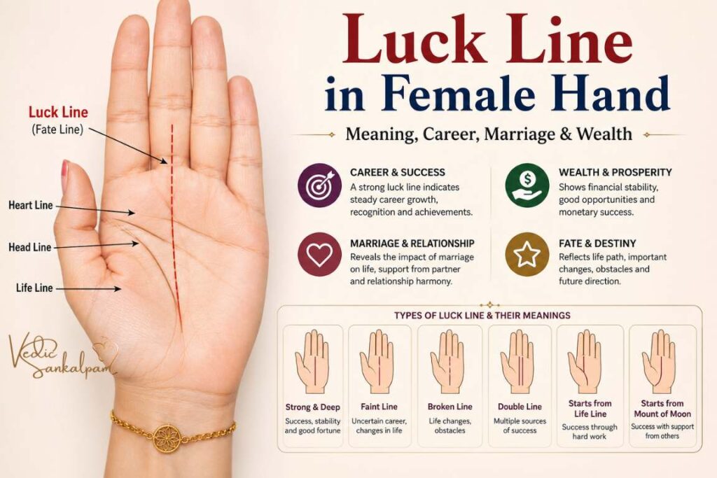 Luck Line in Female Hand